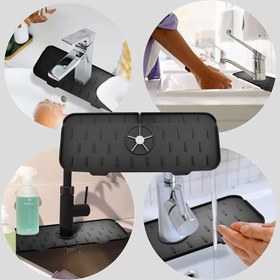 Resim Mutfak Banyo Lavabo Kenarı Süper Musluk Su Sıçrama Önleyici Slikon Matı 