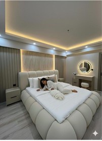 Resim Most Piatto Premium Bazalı Karyola Ekru Bukle Kumaş 180x200 Cm. Yatak İçindir Evinize Teslim 180 x 200 