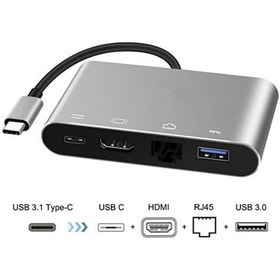 Resim Type C To 4K Hdmi, Usb 3.0, Rj45 Gigabit Ethernet Çevirici Kablo (551664304) 