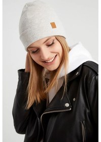 Resim Kadın Balıkçı Style %100 Pamuklu Kaşkorse, Terletmez, Ultra Hafif, Yumuşak Bere - Standart / Melanj Açık Gri Melanj Açık Gri 