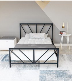 Resim Metalia Gm 228 Gözde Siyah Tek Kişilik Karyola 90x190 