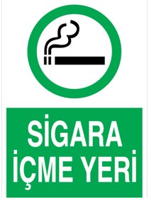 Resim Uytab Sigara İçme Yeri Uyarı Tabelası - 70x100 Foreks - SİG26 