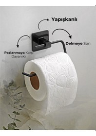 Resim Metal Siyah Tuvalet Kağıtlığı Çok Renkli 
