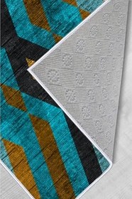 Resim Rovigo Dijital Baskı Yıkanabilir Kaymaz Taban Salon Halısı Rvg1560-sd282, Mavi, 180 x 300 