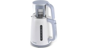 Resim Pratik Plastik Çay Makinesi Beyaz, Hızlı ve Kolay Demleme Için Ideal 