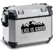 Resim Life Is Good Desenli Motosiklet Çanta Sticker Etiket Modeli 
