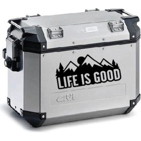 Resim Life Is Good Desenli Motosiklet Çanta Sticker Etiket Modeli 