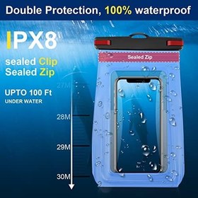 Resim Su Geçirmez Telefon Kılıfı Yüzer, 2 Paket Büyük Su Geçirmez Cep Telefonu Kuru Çanta Kılıf iPhone 14 13 12 11 Pro Max XS XR X Galaxy S21 için 7 inçe kadar PVC IPX8 Sualtı HD Dokunmatik Telefon Koruyucu (Siyah) + Mavi) 