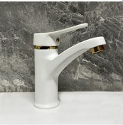Resim Inventa Yüksek Gövde Lavabo Bataryası Altın - Beyaz 