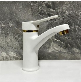 Resim Inventa Yüksek Gövde Lavabo Bataryası Altın - Beyaz 