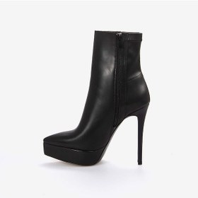 Resim Kemal Tanca Hakiki Deri Kadın Topuklu Bot 17 Siyah 