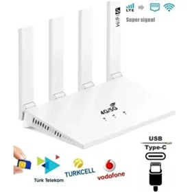 Resim JetucuzAl Dataforce 4g 5g Sim Kartlı 4 Anten 1 Port RJ45 Taşınabilir Router Wifi 6 Modem CPF906 
