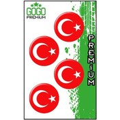 Resim TÜRK BAYRAĞI 2 (3X3CM) DÖRTLÜ DAMLA ETİKET (DE002) 