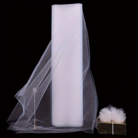 Resim 5m*48cm Şeffaf Kristal Organze Kumaş Tül Rulo Ev Hediye Paketleme Düğün Töreni Koridor Sandalye Dekorasyonu Gömlek DIY El Sanatları 