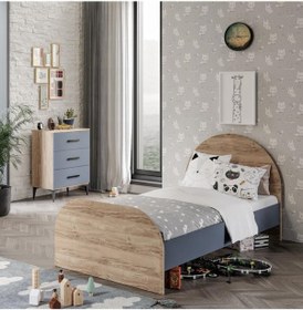 Resim Afilli Izmir Çocuk Odası Takımı Tamamı Mdf Antrasit Ve Flora Antrasit 