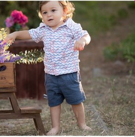 Resim Organicera Organik Şort, Indigo Melanj 