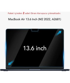 Resim Z-Mobile MacBook Air M2 M3 M4 M5 13.6" A3240 A2681 A3113 Uyumlu Ekran Koruyucu Nano Esnek Kırılmaz Koruyucu 2 Adet 