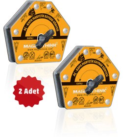 Resim Magnethink Aç Kapa 6 Açılı Temizlenebilen Güçlü Mıknatıs Tutucu Manyetik Kaynak Gönyesi - Turuncu 