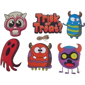 Resim Halloween Cadılar Bayramı Banner Monster 6 Figür Diğer 