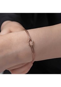 Resim 925 Ayar Gümüş Rose Aşk Düğüm Kadın Bileklik Beyaz 