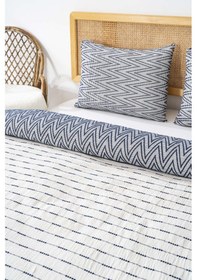 Resim Rivaistanbul Milena Lacivert Çift Kişilik %100 Pamuklu Yatak Örtüsü Takımı 3 Parça Uyku & Çeyiz Seti 