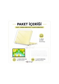 Resim Novstrap Apple Macbook Neo 13 İnç A18 Çip A3404 İle Uyumlu Parlak Kılıf Seti + Şeffaf Klavye Koruyucu +nano Ekran Koruyucu Film 