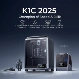 Resim Creality K1C 2025 3D Yazıcı, Cfs Çok Renkli Baskıyı Destekler, Otomatik Tesviye ve Aı Kamera, Hız 600 Mm/s, Yeni Başlayanlar ve Profesyoneller Için Baskı 