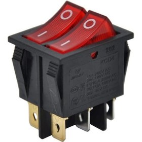 Resim Çiftli Işıklı Anahtar Kırmızı 12v - 10 Adet 