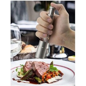 Resim FırsatVar Çelik Basmalı Tuz Karabiber Baharat Değirmeni Mini Öğütücü 