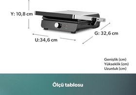 Resim Homend Grilliant 1349H 4 Dilim Kapasiteli Gövdeli Döküm Plakalı Tost ve Izgara Makinesi Inox 2000W 