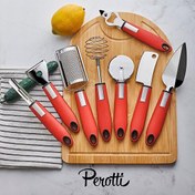 Resim Perotti Pratik Mutfak Aletleri Spatula Açacak Çırpıcı Rende Seti 8 Parça Kırmızı 