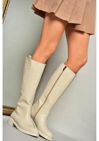 Resim Fox Shoes T590962009 Bej Alçak Topuklu Kadın Çizme 