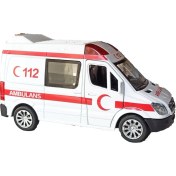 Resim Vardem Ambulans Metal Işıklı, Sirenli, Çek Bırak Tarzında(Ön ve Arka Kapıları Açılır) 