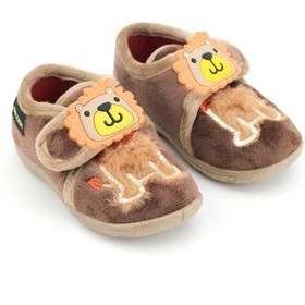 Resim Gezer Erkek Çocuk Kışlık Cırtlı Ayarlanabilir Günlük Okul Kreş Panduf Ayakkabı Kahverengi 