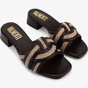 Resim Valmenti Kadın Deri & Tekstil Kahverengi Topuklu Terlik 1141 932 Bn Trlk Y26 Brown Leather 