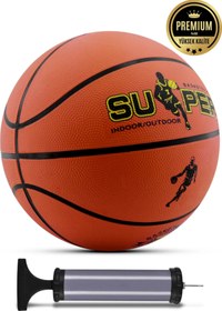 Resim ByKurt Orijinal Basketbol Topu Iç Dış Mekan Pompa Hediyeli 7 Numara Turuncu 