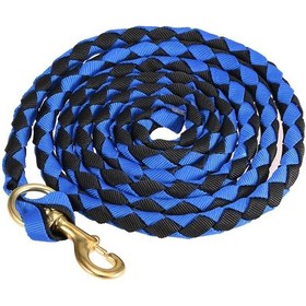 Resim Xindoker Mavi-siyah 3m At Bağlama Teli, Burgu Desenli Pp Ipli Ve Somun Bakır Kanca, Eğitim Ve Taşıma İçin Dayanıklı 