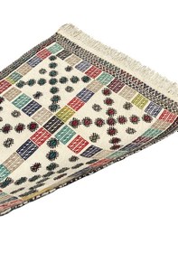 Resim El Dokuma Dekoratif Kilim 80x85 Renkli Küçük Kilim 