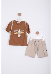 Resim Xo Kids Erkek Çocuk Alt Üst Şort Takım 18-36 Ay 2143 Kahverengi 