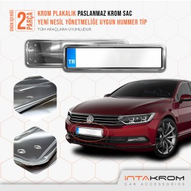 Resim İntachrom Volkswagen Passat B8 Krom Plakalık - Hummer Tip 2 Adet 