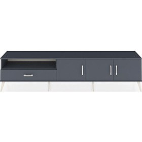 Resim Arges Tv Ünitesi 3 Raflı Tek Çekmeceli 3 Kapaklı 220x30x51 Antrasit-antrasit Antrasıt/antrasıt - Antrasıt 