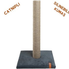 Resim Catnipli Tırmalama Tahtası Lacivert 50 Cm Uzun Boru Tırmalama Tahtası Lacivert 