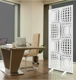 Resim Liar Dekor Liar Ahşap Seperatör (Paravan) - KSP-106 - (18 mm) - (100 cm x 210 cm) - (Beyaz) 