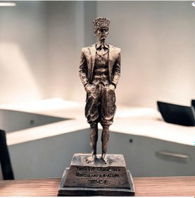 Resim Dekoratif Polyester Atatürk Heykeli 18 Cm Bakır Eskitme 