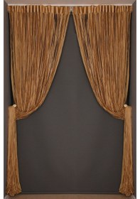 Resim Düz Ip Model Gold Renk Hazır Ip Perde 300x280 