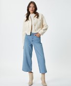 Resim Geniş Kısa Paça Kot Pantolon Yüksek Bel - Sandra Jeans 