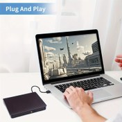Resim Taşınabilir Harici DVD Sürücü USB 3.0 Type-C - Plug& Play Hızlı Veri Aktarımı, Laptop ve Masaüstü PC için Windows Linux Mac iOS - Siyah & Beyaz CD/DVD Oynatıcı | Çoklu Ortam Cihazı | Profesyonel Tasarım | Yüksek Hız Bağlantısı, Taşınabilir Dvd Çalar 