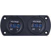 Resim K20783bl Araba Voltmetre Led Çift Dijital Ekran Voltaj Göstergesi,mavi 