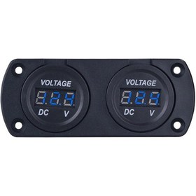 Resim K20783bl Araba Voltmetre Led Çift Dijital Ekran Voltaj Göstergesi,mavi 