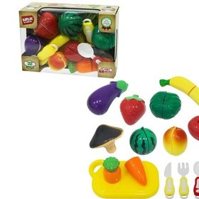 Resim Birlik Oyuncak Kesilebilen Meyve Sebze Kesme Evcilik Seti 22Parça 